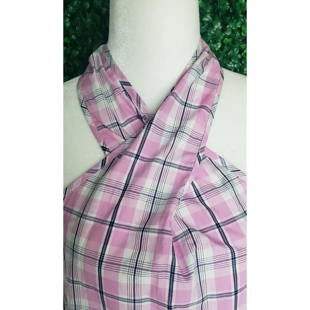 9. J.Crew Halter top in violet plaid